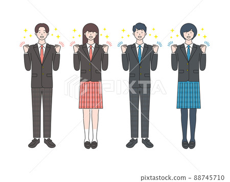 Student whole body male and female guts pose 01 88745710