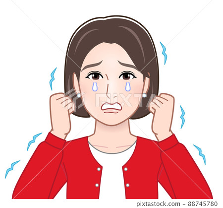A person crying while trembling A person crying while trembling 88745780