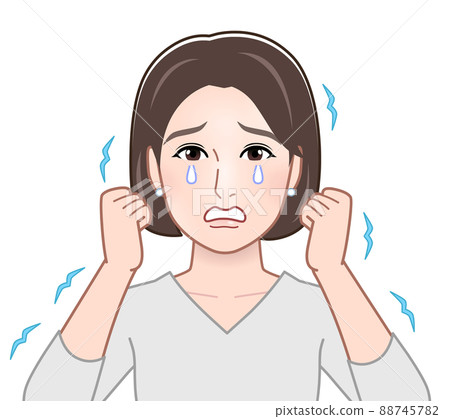 A person crying while trembling A person crying while trembling 88745782