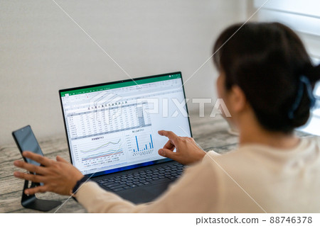 General affairs accounting office work sales office general office work staff spreadsheet graph 88746378