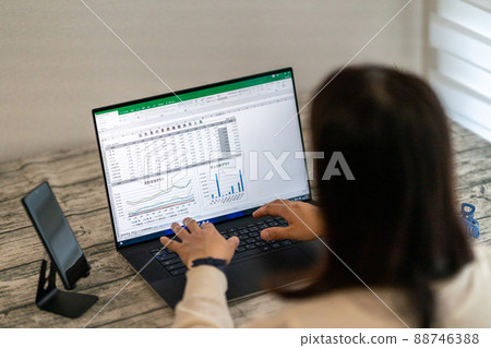 General affairs accounting office work sales office general office work staff spreadsheet graph 88746388