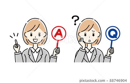 Business woman Q & A - Stock Illustration [88746904] - PIXTA