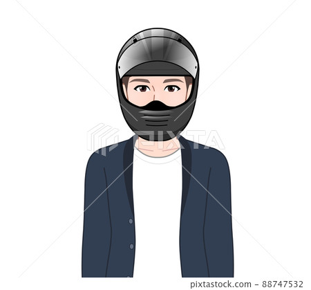 A man wearing a motorcycle helmet A man wearing a motorcycle helmet 88747532