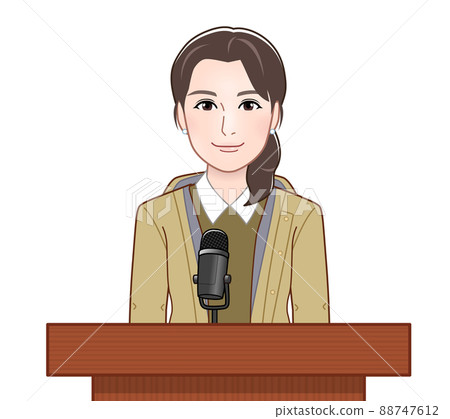 Woman giving a speech Woman giving a speech 88747612