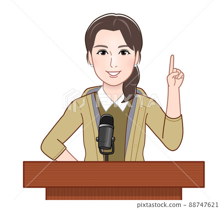 Woman giving a speech Woman giving a speech 88747621