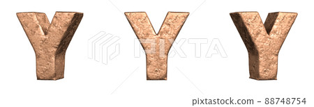 Letter Y from Copper letters alphabet collection set. Isolated. 3D Rendering Letter Y from Copper letters alphabet collection set. Isolated. 3D Rendering 88748754