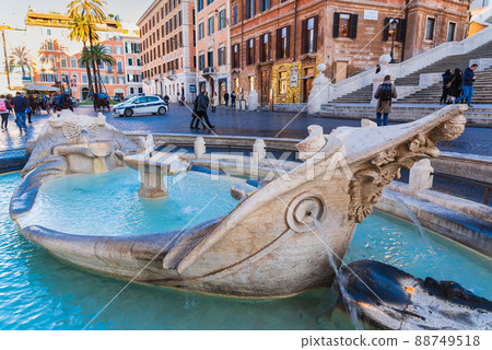 Rome Spain Square Barcaccia Fountain Rome Spain Square Barcaccia Fountain 88749518