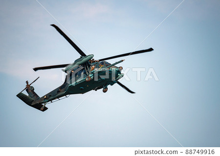 Air Self Defense Force rescue helicopter flying Air Self Defense Force rescue helicopter flying 88749916