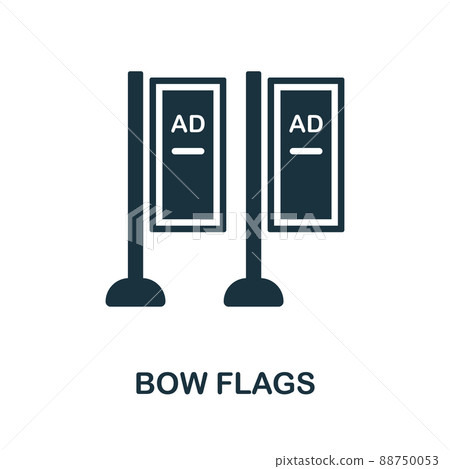 Bow Flags flat icon. Colored element sign from... - Stock Illustration ...