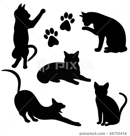 Cats silhouettes set vector illustration 88750456