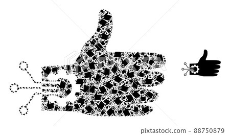 Mechanical Hand Fractal Composition of... - Stock Illustration ...
