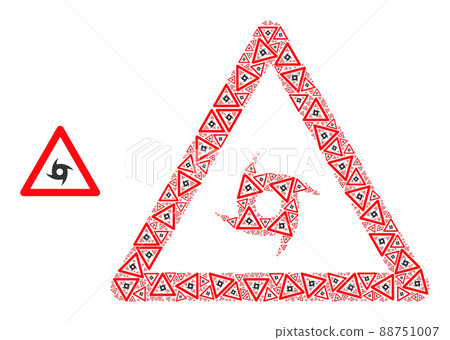 Hurricane Warning Fractal Collage of Hurricane Warning Icons 88751007