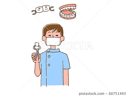 Denture and denture icons dentist with extracted teeth 88751493