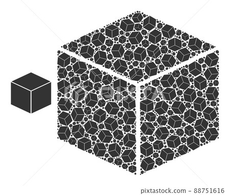 Cube Fractal Collage of Cube Icons Cube Fractal Collage of Cube Icons 88751616