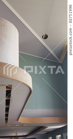 Construction site. Interior. Wood. Carpenter. Woodworking. Pocket door. 88751996