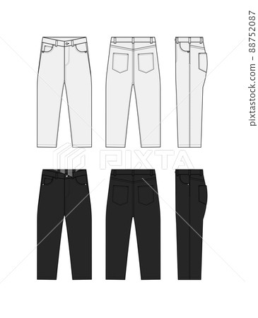 Loose denim loose jeans vector template illustration set Loose denim loose jeans vector template illustration set 88752087