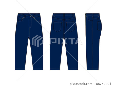 Loose denim loose jeans vector template illustration | Indigo Loose denim loose jeans vector template illustration | Indigo 88752091