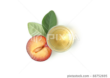 Plum vodka shot isolated on white background Plum vodka shot isolated on white background 88752695