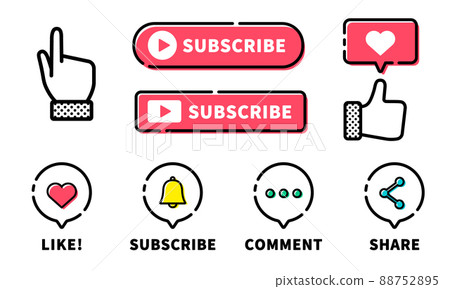 Subscribe Icon Set - Stock Illustration [88752895] - Pixta