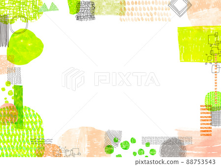 Watercolor collage decorative frame 88753543