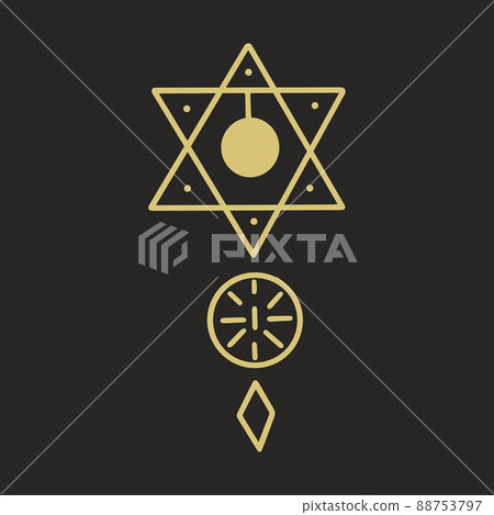Magic symbol with six pointed star vector illustration 88753797