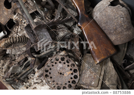 Broken rusty weapon from WWII Broken rusty weapon from WWII 88753886