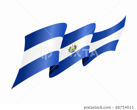 El Salvadoran flag wavy abstract background. Vector illustration. El Salvadoran flag wavy abstract background. Vector illustration. 88754011