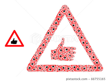 Thumb up Warning Fractal Composition of Thumb up Warning Icons 88755165