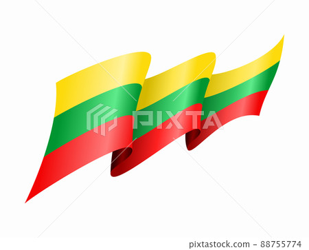 Lithuanian flag wavy abstract background. Vector illustration. 88755774