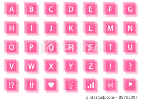 圖標按鈕字母表英文象形圖符號 88755807