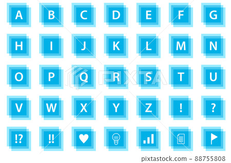 圖標按鈕字母表英文象形圖符號 88755808