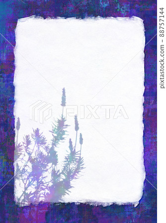 手工日本紙上的薰衣草剪影 手工日本紙上的薰衣草剪影 88757144