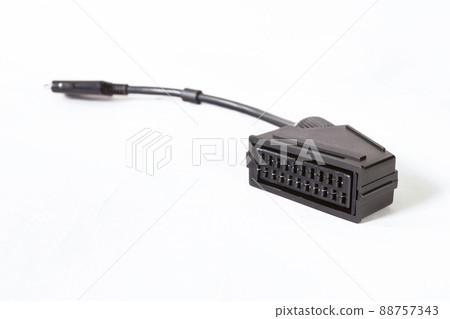 SCART connector isolated on white SCART connector isolated on white 88757343