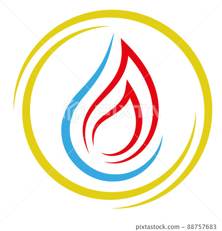 Flame, Water Drop, Plumber, Repairman, Installer, Logo Flame, Water Drop, Plumber, Repairman, Installer, Logo 88757683