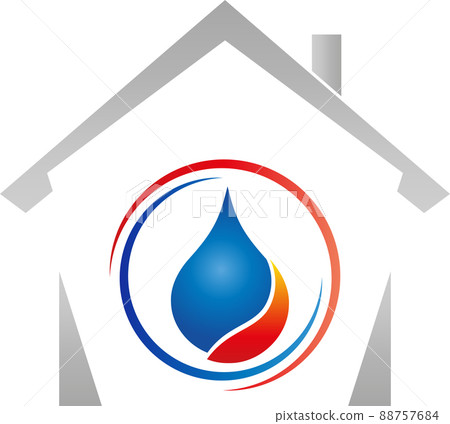 Flame, Water Drop, Plumber, Repairman, Installer, Logo Flame, Water Drop, Plumber, Repairman, Installer, Logo 88757684