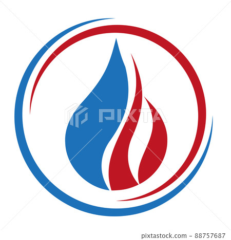 Flame, Water Drop, Plumber, Repairman, Installer, Logo Flame, Water Drop, Plumber, Repairman, Installer, Logo 88757687