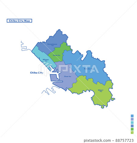 Chiba City Administrative District / Chiba City Map I tried to color-code by color on a rainy day (English version) Chiba City Administrative District / Chiba City Map I tried to color-code by color on a rainy day (English version) 88757723