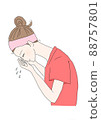 Women with facial cleansing 88757801