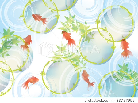 Refreshing watercolor-style goldfish summer water 88757993