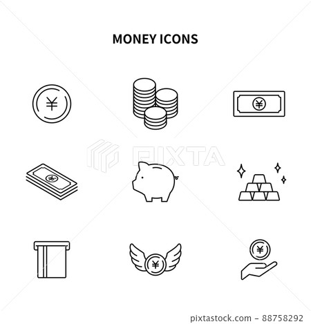 簡單圖標集｜錢/資產/基金/日元 88758292