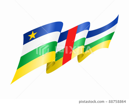 Central African Republic flag wavy abstract background. Vector illustration. Central African Republic flag wavy abstract background. Vector illustration. 88758864