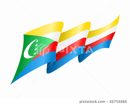 Comoros flag wavy abstract background. Vector illustration. Comoros flag wavy abstract background. Vector illustration. 88758866