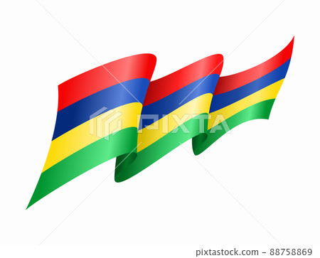 Mauritius flag wavy abstract background. Vector illustration. Mauritius flag wavy abstract background. Vector illustration. 88758869