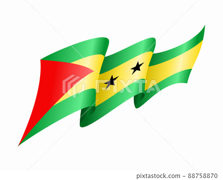 Sao Tome and Principe flag wavy abstract background. Vector illustration. Sao Tome and Principe flag wavy abstract background. Vector illustration. 88758870