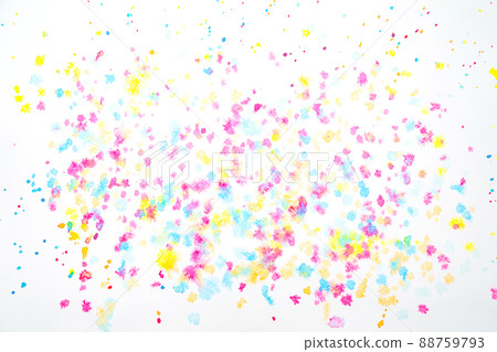 pastel pink blue yellow water colour splashed and droped on white clear drawing paper with paper texture background. 88759793