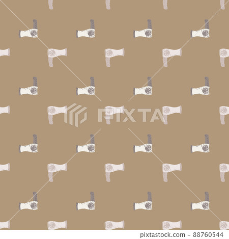 Retro electric hair dryer seamless pattern. Background with appliances for barber in doodle style. Retro electric hair dryer seamless pattern. Background with appliances for barber in doodle style. 88760544