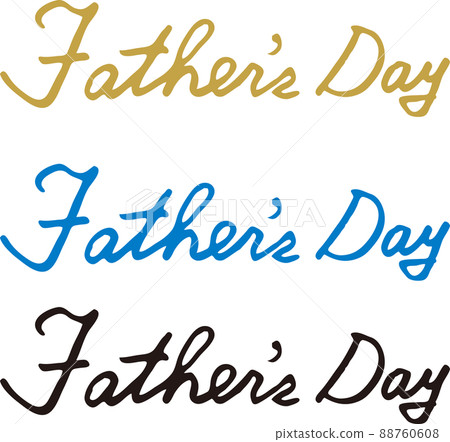 Father's Day Letters-Cursive-English Handwriting Set Black Gold Blue 88760608