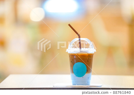 Coffee with blue milk at the buttom 88761840