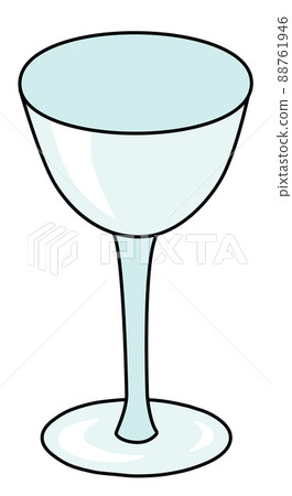Nick and Nora cocktail glass. Stylish hand-drawn doodle cartoon style gin colored vector illustration. For party card, invitations, posters, bar menu or alcohol cook book recipe 88761946
