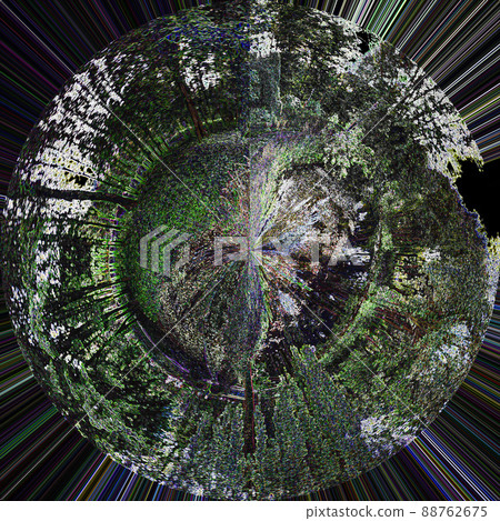 Circular panorama of forest in globe surrealism 88762675